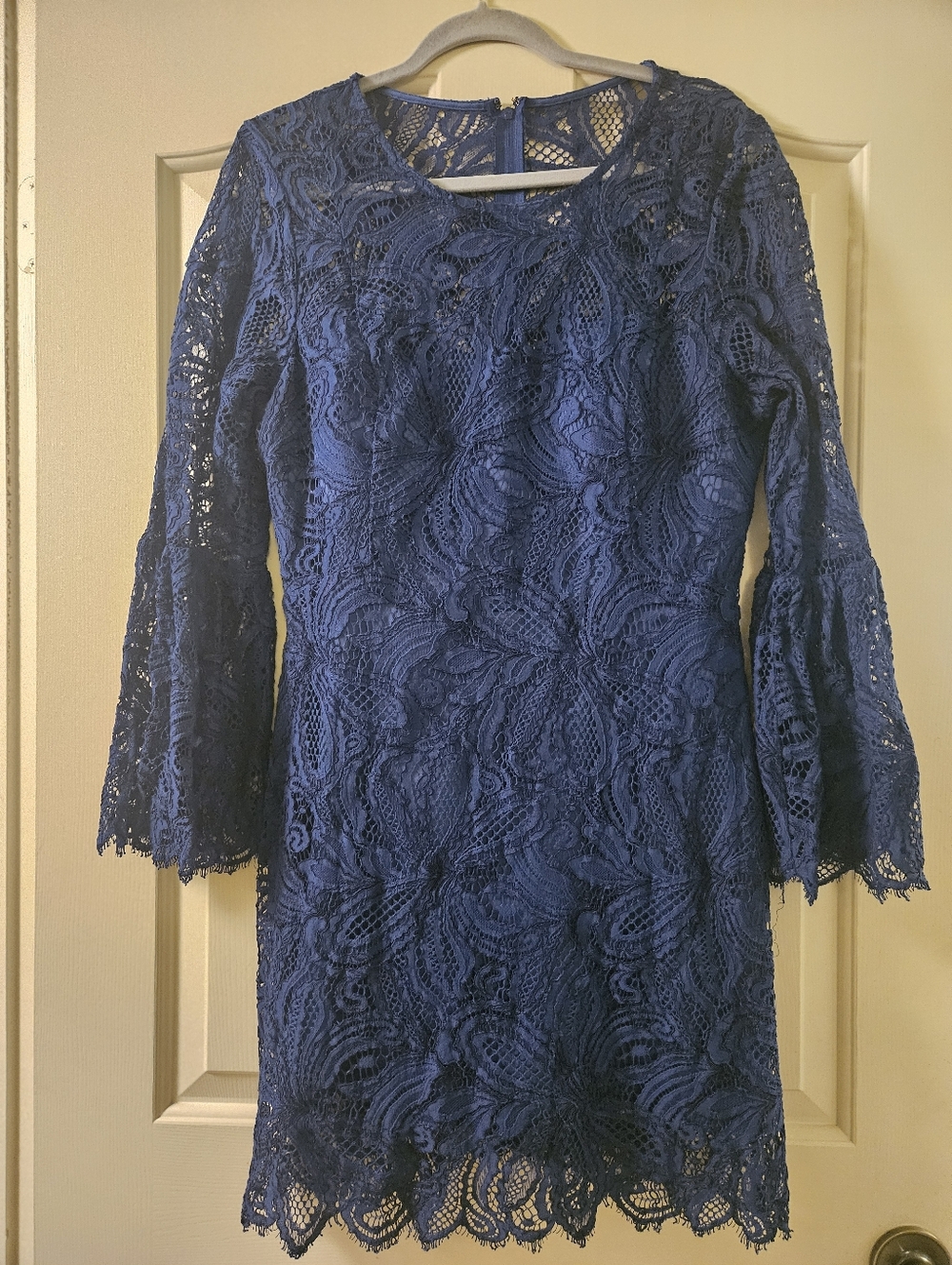 Lilly Pulitzer Navy Lace Bell-Sleeve Sheath Dress